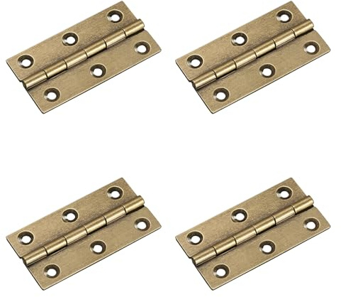 4 Pcs 2.5 Door Hinges Brass Folding Hinges for Gate Window Closet Drawer Boxes, Bronze