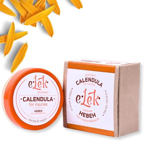 ELEK Ringelblumensalbe 20ml Natürlich für empfindliche Haut | Für empfindliche Haut - Tattoo Creme - Handcreme & Fußcreme - Calendula Creme mit Bienenwachs Kokosöl Olivenöl - Skincare