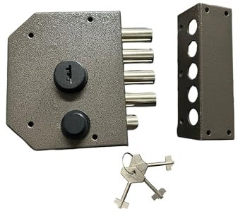 AERREGI SERRATURA PER PORTA PORTONCINO BLINDATO 137X166 mm COMPLETA DI TRE CHIAVI | SERRATURA A DOPPIA MANDATA MEZZO GIRO