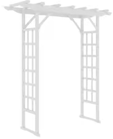 Vzhrvd Enrejado De Madera para Jardín, para Plantar, Soporte De Fondo De Madera, Arcos De Jardín, Arco De Cenador Trepador, para Ceremonia, Decoración De Invernadero De Patio(White,160cm/63in)