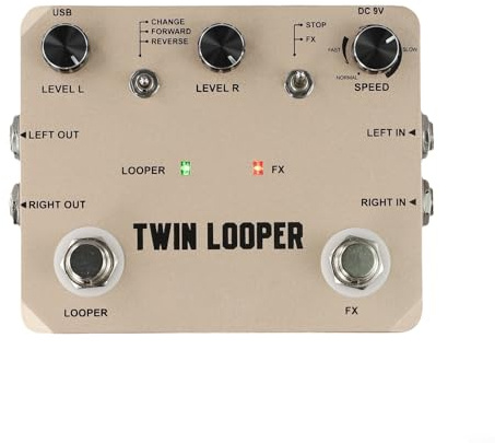 Zoegneer Loop Recording Guitar Effects Rowin Looper E-Gitarrenpedal mit 11 Spielmodi, Stereo-Eingang/Ausgang