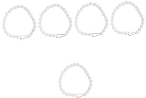 Yardwe 5 Pièces Perles de retenue de mât Collier de Fixation Dispositif de retenue de Perles Trousse Cordes chaîne de Perles de Guidage de mât de Drapeau Accessoires de mât de Drapeau PVC