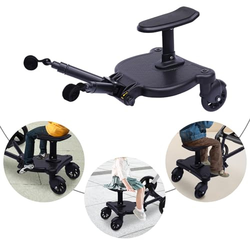 Pedana per passeggino universale, con seduta a 360°, design a due ruote, fino a 55 kg, accessori per passeggino, adatto per ogni passeggino