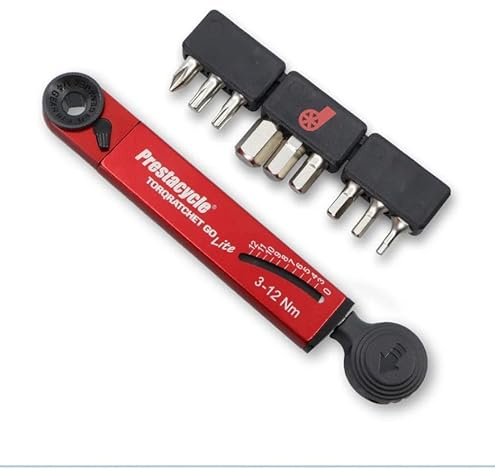 Prestacycle TorqRatchet GO Lite – Portable 3-12Nm Beam Torque Wrench & Ratchet Multi-Tool, 9 Hardened Bits, Lightweight Pocket Tool for Bike Repair, Compact 124mm, 46g, Compatible with ¼” Bits