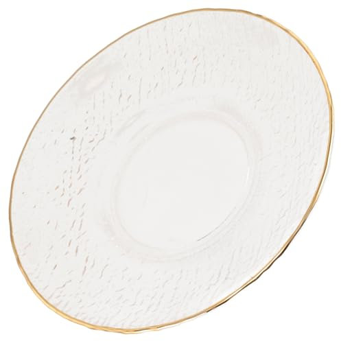Vaguelly Posavasos De Vidrio para Taza De Té Elegante para Escritorio Compacto Decoración para Posavasos De Té Platillo De Vidrio Uso Comedor