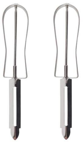 Hoite Pelador De Patatas De Acero Inoxidable (2 Unidades), 15,8 Cm, Cortador Giratorio Seguro Para Pelar Frutas Y Verduras, Pelador De Verduras Multifuncional Tradicional Para Cocina.