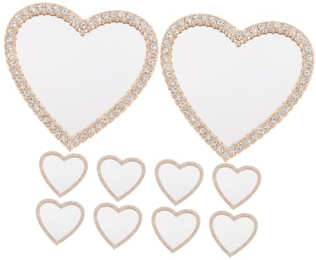 FRCOLOR 10 Piezas Espejo de Bolsillo con Cristales Compacto Portátil para Maquillaje Mini Espejo para Smartphone para Bolso Mujer