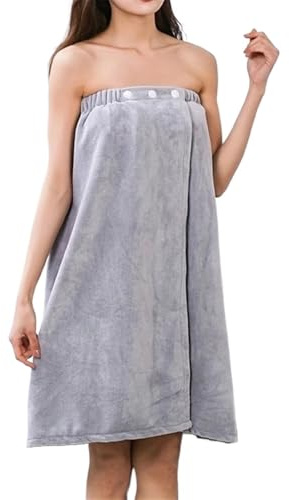 BOJHGO Falda de baño for Mujer, Falda Superior de Tubo, Toalla de baño, Sauna, Toallas Suaves absorbentes, Envoltura de SPA for Ducha de salón de Belleza, 2 uds.(Light Grey)