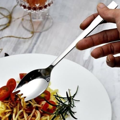 5Pcs Stainless Steel Spork Set with Spoon and Fork for Soup Salad Noodle Tableware for Indoor and Outdoor