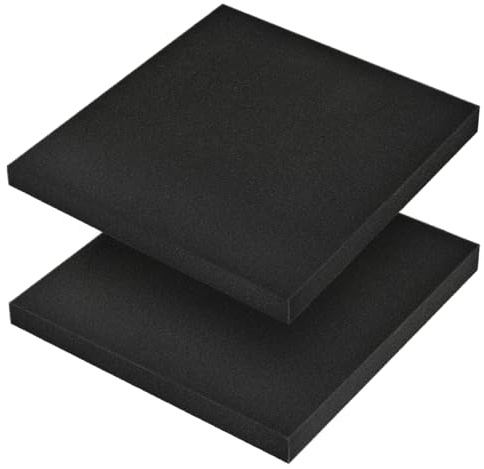 HXJDAM Svart akvariefilter skumsvamp – högdensitets akvarium filtermedia, biologisk mekanisk filtreringsplatta för sötvatten saltvatten sumpar dammar (50 x 50 x 4 cm 50 PPI 1-pack)