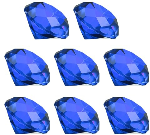 PATIKIL 8 Stück Kristall Briefbeschwerer 30mm / 1.18 Zoll Dunkelblau | Diamant, Kristall Briefbeschwerer Briefbeschwerer, Für Zuhause Büro Schreibtisch Dekoration Hochzeitsfeier Schmuck Deko