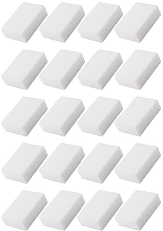 Vilgftyiet Esponja de limpieza de borrador, almohadillas de espuma de melamina para limpieza del hogar, cocina y baño, paquete de 10, color blanco, 20 unidades