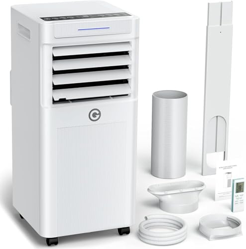 Klimaanlage Mobil 9000 BTU, 3-in-1 Mobile Klimaanlage mit Abluftschlauch,Kühlen,Entfeuchten, Luftzirkulation, LED Display&Fernbedienung, 24h-Timer, Leise&Energieeffizient, Für Räume bis zu 90 m³(33㎡）