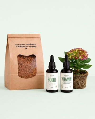PUR PLANT Plant Nutrition Box | Nutrición para Acidófilas y Flores | Sustrato Acidófilas 3L + Plant Food 50 ml + Vitamin Aminoácidos 50 ml