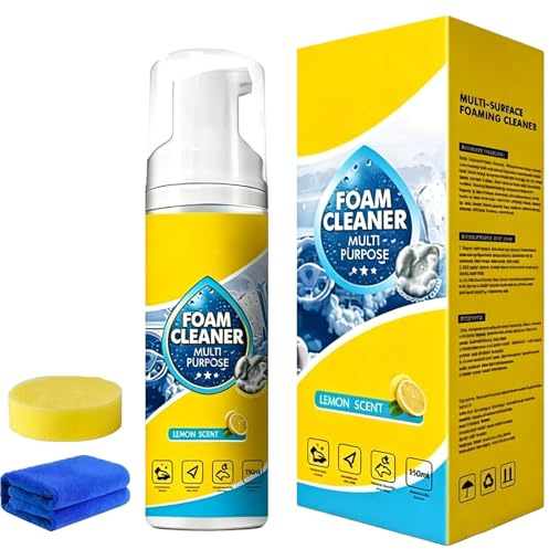 Detergente per schiuma multienzimatica 4 in 1, Detergente per schiuma multiuso, Detergente per schiuma senza risciacquo Spray per la pulizia multiuso, per interni auto, cucina, divano (1 Pcs)