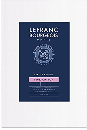 Lefranc Bourgeois 806651 Malkarton - 50x60cm, 100% Baumwolle, doppelte weiße universal Grundierung für Acrylfarben & Ölfarben, Malpappe für Profis & Hobbymaler