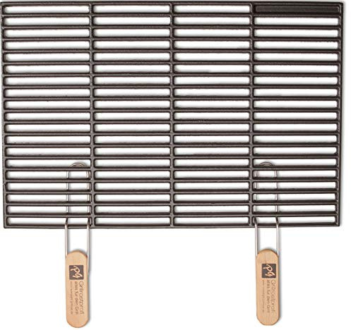 GRILLROSTPROFI Gusseisen-Grillrost 60 x 40 cm mit abnehmbaren Handgriffen