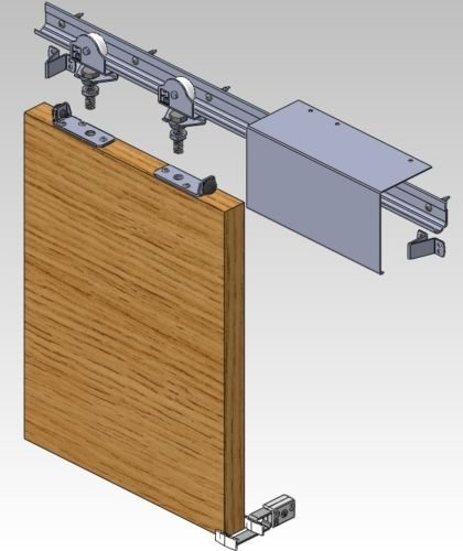 Hillaldam Coburn House One Single Sliding Door System 750mm-900mm, Modern Steel Door, 45kg