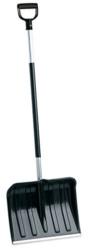 EDA - Pelle à Neige en Plastique avec Bord Renfort Aluminium - Manche en Alu avec Grip - Poignée Plastique - Déneigement Rapide - 40 x 32 x 130 cm