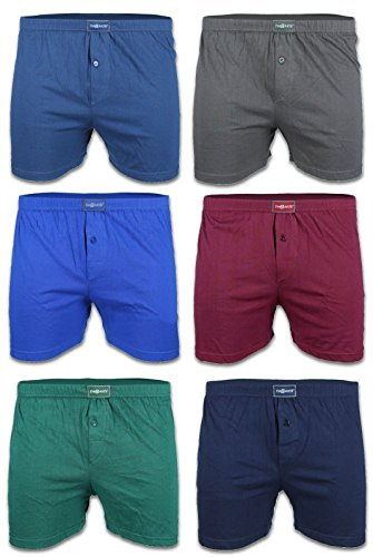 BestSale247 6-pack klassiska boxershorts för män med gylf underkläder retroshorts överdimensionerade kalsonger 100 % bomull storlek 5 (M) till 13 (7XL), Flerfärgad, 7XL