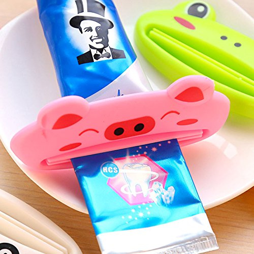 SHOP-STORY - Presse Tube Distributeur de Dentifrice en Forme de Cochon Rose