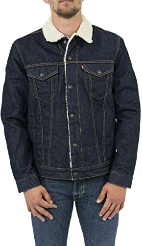 Levi's herr Jacka Type 3 Sherpa Trucker, Blau (Rockridge Trucker 0084), S