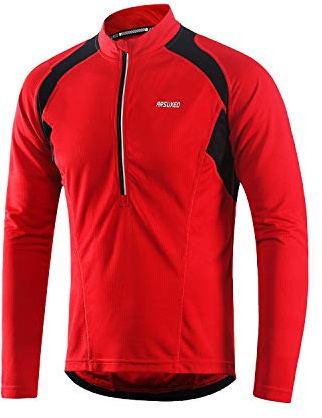 ARSUXEO Maillot de Cyclisme Hommes Jersey de vélo de Montagne à Manches Longues Fermeture à glissière pour Cyclisme Top Vêtements 6031