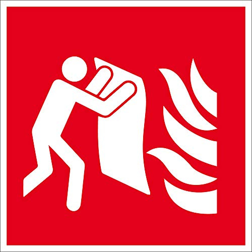 Brandschutzzeichen - Feuerlöschdecke - Folie selbstklebend - 20 x 20 cm
