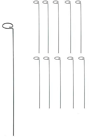 MTB Green 36 inch Single Stem Plant Support Stakes Flower Support Rings,Pack of 10，Gardening Planter Cages for Single Stem Flowers, Amaryllis,Peony, Lily,Narcissus