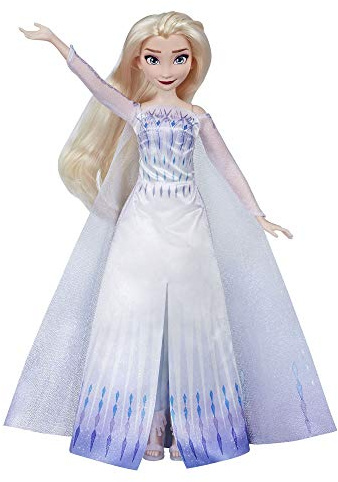 Disney Die Eiskönigin 2 – Puppe Disney Prinzessin ELSA singend (Französisch) im Outfit von Königin – 26 cm