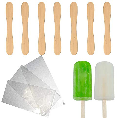 1000 varillas de madera con forma de hélice para hielo y helado + 1000 bolsas porta hielos
