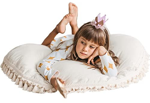 MINICAMP Große Bodenkissen für Kinder – ultraflauschiger Sitzsack mit Füllung und waschbarem Bezug – niedliche Bodenliege, Lesekissen für Kleinkinder und Jugendliche – 100 % zertifizierte Baumwolle