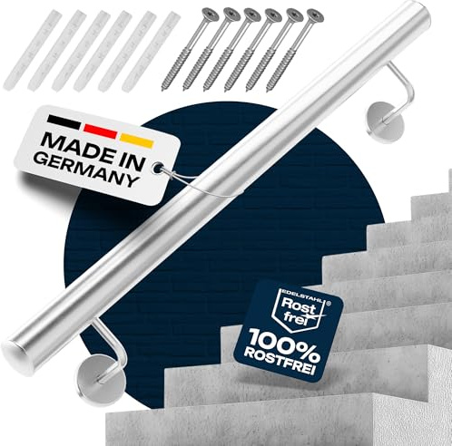 Buchetmann2 pasamanos de acero inoxidable Ø 42,4 mm, para exteriores e interiores, para montaje en pared, barandillas, 4 variantes diferentes