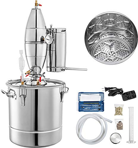 VEVOR Caldaia per Acqua Distillata 70L di Acqua Calda per Acqua Distillata Utilizzata Come Serbatoio di Fermentazione per Fermentare Bevande o Condimenti 40 x 40 cm in Acciaio Inox