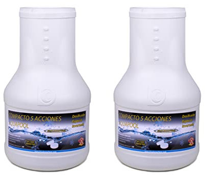Pack 2 UDS - DOSIFICADOR INVERNADA AQUAPOOL 4 KG (2x2 KG) - Cloro de Invierno 5 Acciones - Sin Cobre - Tratamiento autodosificador Piscinas Invierno - Apto Piscinas Liner