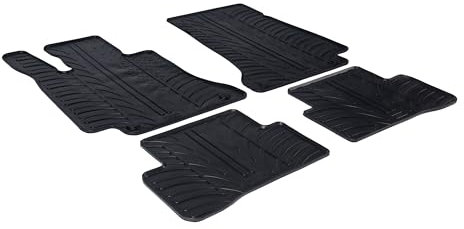 AROBA GL0320 Design Gummi Fußmatten kompatibel mit Mercedes C Klasse Limousine & T Modell W205/S205 BJ. 03.2014-02.2021 erhöhter Rand 4 TLG Farbe Schwarz Automatten passgenau