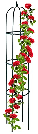 Relaxdays Obelisco per Rampicanti, Alto 188 cm, Graticolato per Piante, Rose, Edere Accessori da Giardino, Verde Scuro