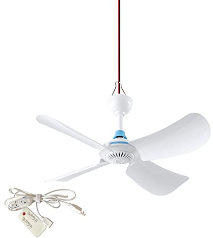 perfk Deckenventilator mit Fernbedienung zum Aufhängen von persönlichen Ventilatoren -Ventilator Exquisiter geräuscharmer 6-Blatt-Energiesparmodus für