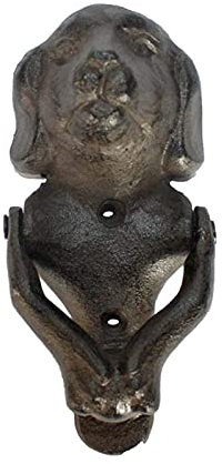 Samnuerly Zierlicher Türklopfer für Hunde, Haustür, Bauernhaus, Hof, große Kabine, Torbügel, Vintage-Finish, Laute Gusseisenknöpfe, handgefertigt, Heimdekoration