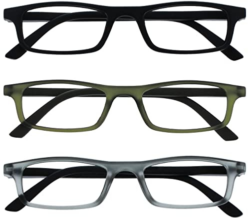 OPULIZE Unisex Rrr17-167-350 Lesebrille, Matt Schwarz/Matt Khaki/Matt Grau Schwarz, 3.50 Magnification