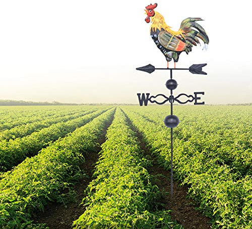 MIIWWOWO Weather Vane Metal Weathervanes, Weather Vane for Garden, Vintage Wind Vane for Shed, Metal Wind Direction Indicator for Roof, Shed Courtyard Outdoor Farmhouse Decorations Garden Decor