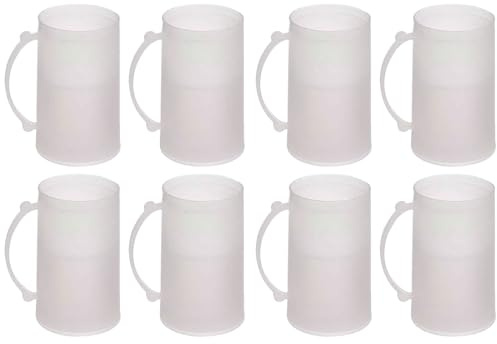 AC - Pack de 8 Jarras de Cerveza Enfriadoras - Fabricado en Plástico - Contiene Agua 100% destilada - Apto para Uso Alimenticio - 15 x 9 x 12 cm - 450 ml