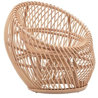 ZENY896V Rattanstuhl Outdoor-Rattanstuhl – natürlicher Rattan-Loungesessel for Schlafzimmer, Terrasse, Balkon Korbstuhl