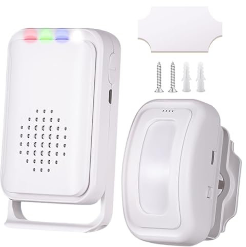 Rilevatore di Passaggio, Rilevatore di movimento Campanello, passaggio, Cicalino Porta Negozio, allarme del rivelatore di movimento, allarme domestico senza fili, sensore di movimento con allarme