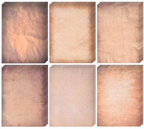 48 Sheets Antique Paper - Classic Aged Vintage Paper - Old Looking Writing Letter Scrapbook Paper,Decorative Printer Paper for Invitation Art Craft Certificate 8.5 x 11 inches