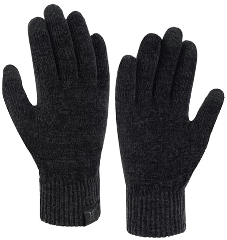 Bequemer Laden Womens Winter Warm Touch Screen Gloves Chenille Elastic Cuffs Knit Gloves for Women Cold Weather Gifts