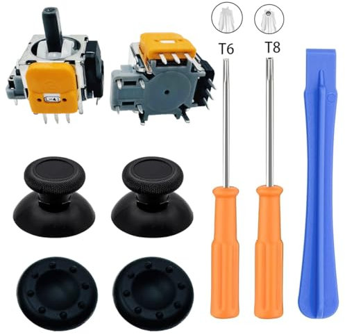 BlueMW 9 Stück Joystick Ersatz und Reparatur Kit Kompatibel mit Xbox Series S/X, Xbox One/Ones Controller, 3D Analog Joystick Ersatz mit Schraubendreher Kit für Xbox Series Controller