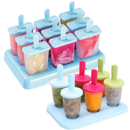 Eisformen Eis am Stiel, AIBAOBAO 15 Stück Eisformen Wiederverwendbar, Eis am Stiel Formen Bpa Frei, DIY Eisform Plastik, Wassereis Formen Popsicle, Eis Selber Machen Formen für Kinder und Erwachsene