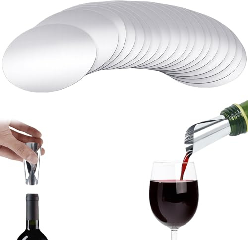 100 Stück Weinausgießer Plättchen, Wein Ausgießer, Wein Einschenkhilfe, Einschenkhilfe für Tropffreies Einschenken, Wiederverwendbare Tropffreier Ausgießer für Weinflaschen