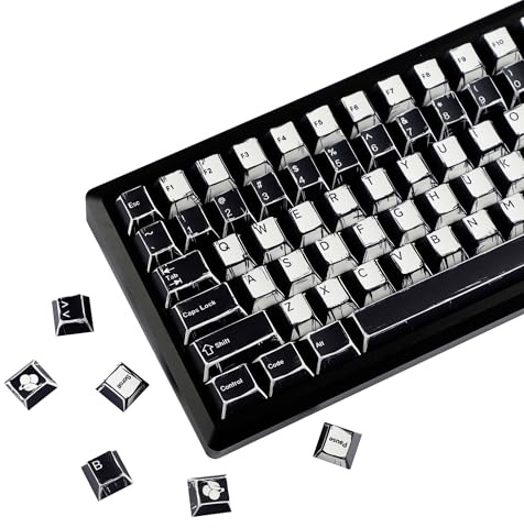 YMDK Retro Black & White Manga Theme Keycaps Anime Comic Full Set 141 Keys Creative Custom PBT Dye Sub MX Mechanical Keyboard